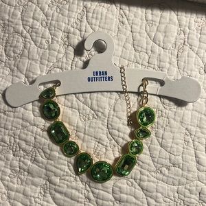 NWT Urban Outfitters green and gold necklace